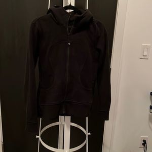 Lululemon black scuba hoodie with peplum in back - minor signs of wear size 8